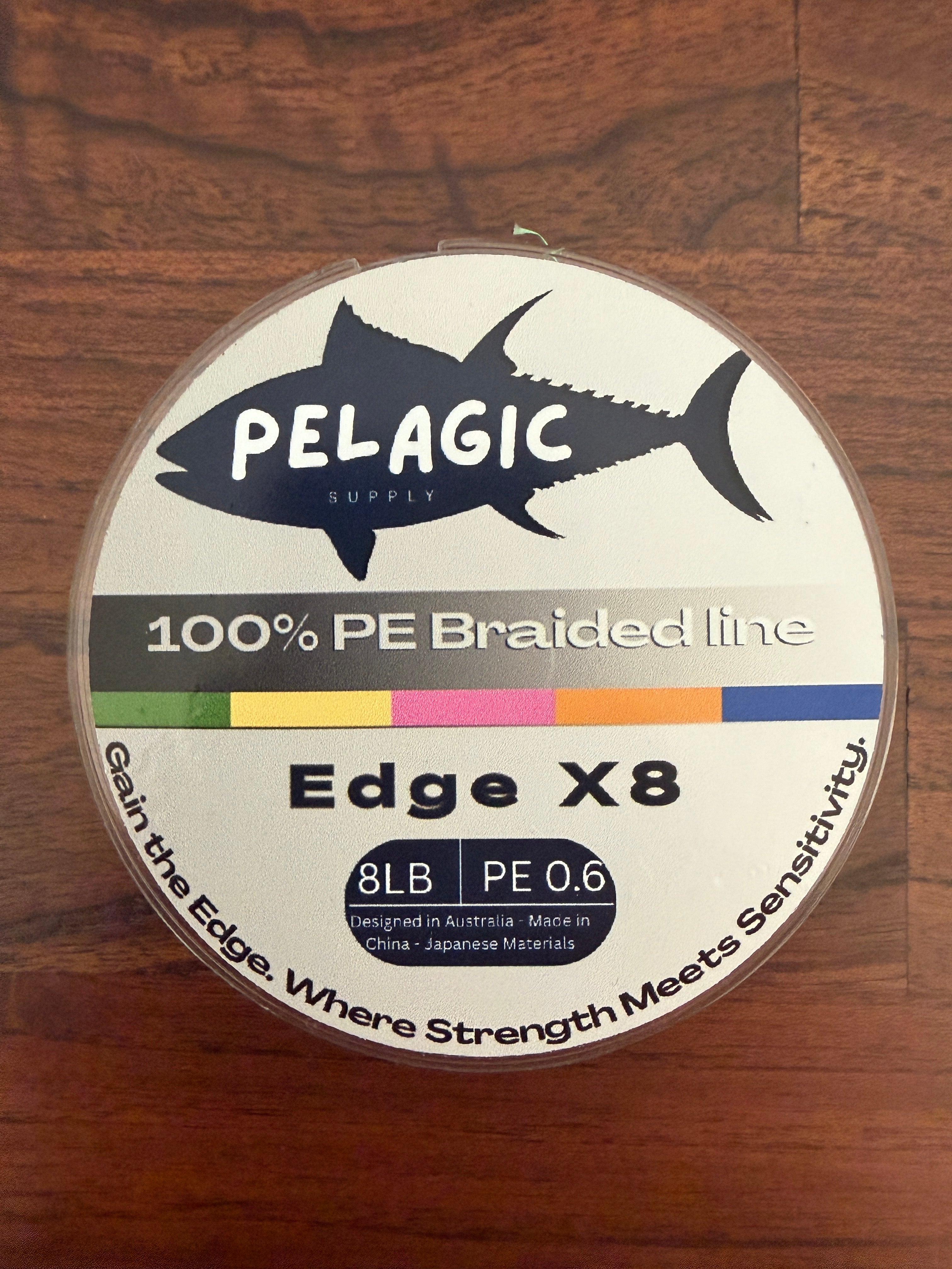 Pelagic Supply Edge X8 200m Braided Line multi coloured